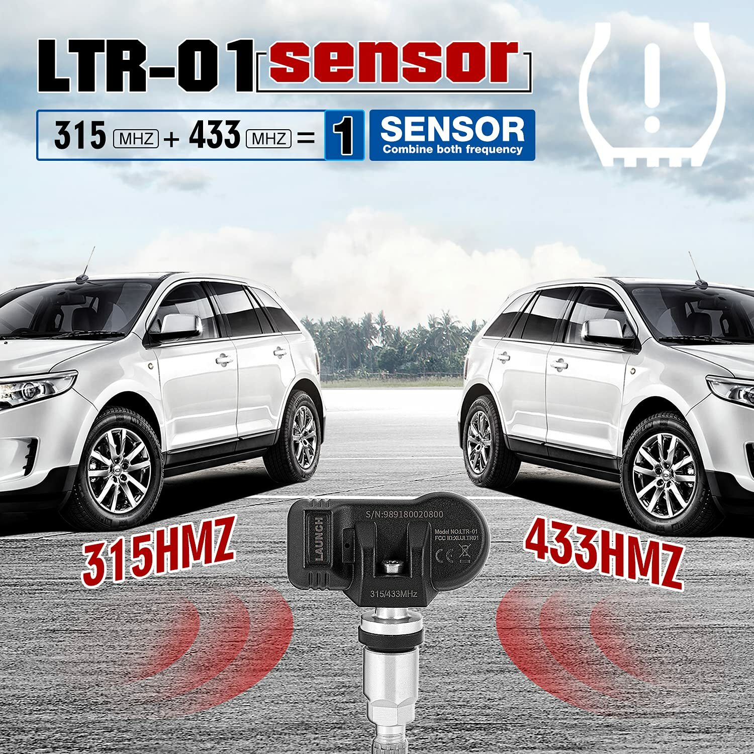 출시 LTR-01 RF 감지기 315MHz & 433MHz 2에서 1 TPMS 감지기 도구 프로그래밍 가능