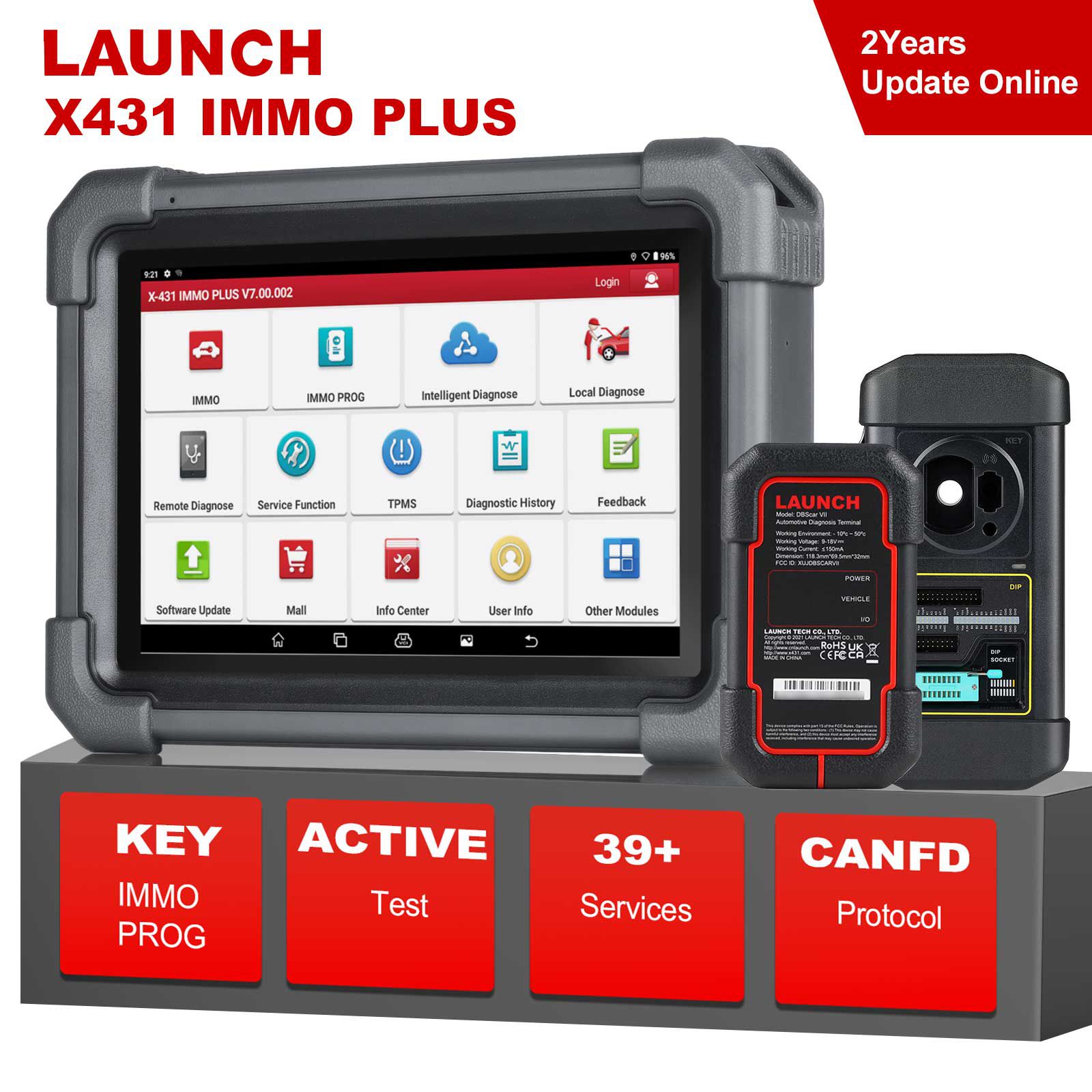 2023 Launch X431 IMMO Plus Key Programmer 3-in-1 IMMO Clone Diagnostics Functions Global Version