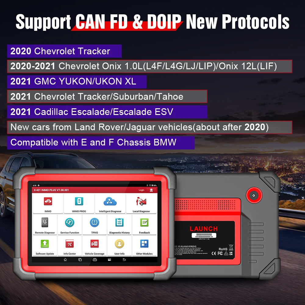 LAUNCH X431 IMMO Plus X-PROG 3 Key Programming All System Car Diagnostic Tools Anti-Theft Programming 38 Reset EUC Coding CAN FD
