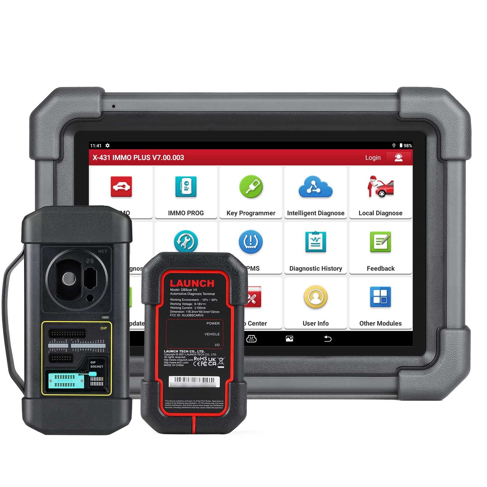 LAUNCH X431 IMMO PLUS Key Programmer with X-prog3 IMMO ECU Diagnostics 3-in-1 Supports ECU Coding, MQB RH850 BMW BDC2 Add Key