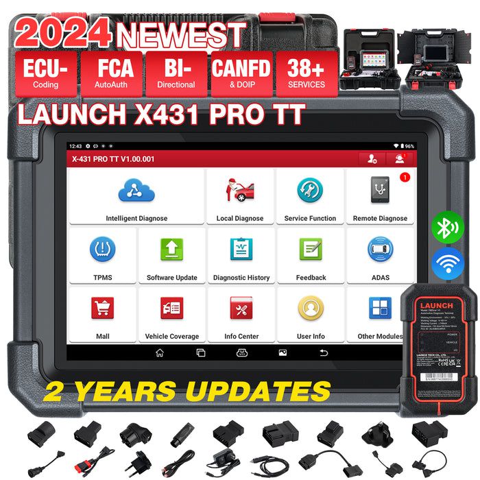 2025 출시 X431 PRO TT DBSCar VII 연결관을 가진 양방향 검사 도구 37+ 재설정 ECU 온라인 코딩 CANFD 키 IMMO