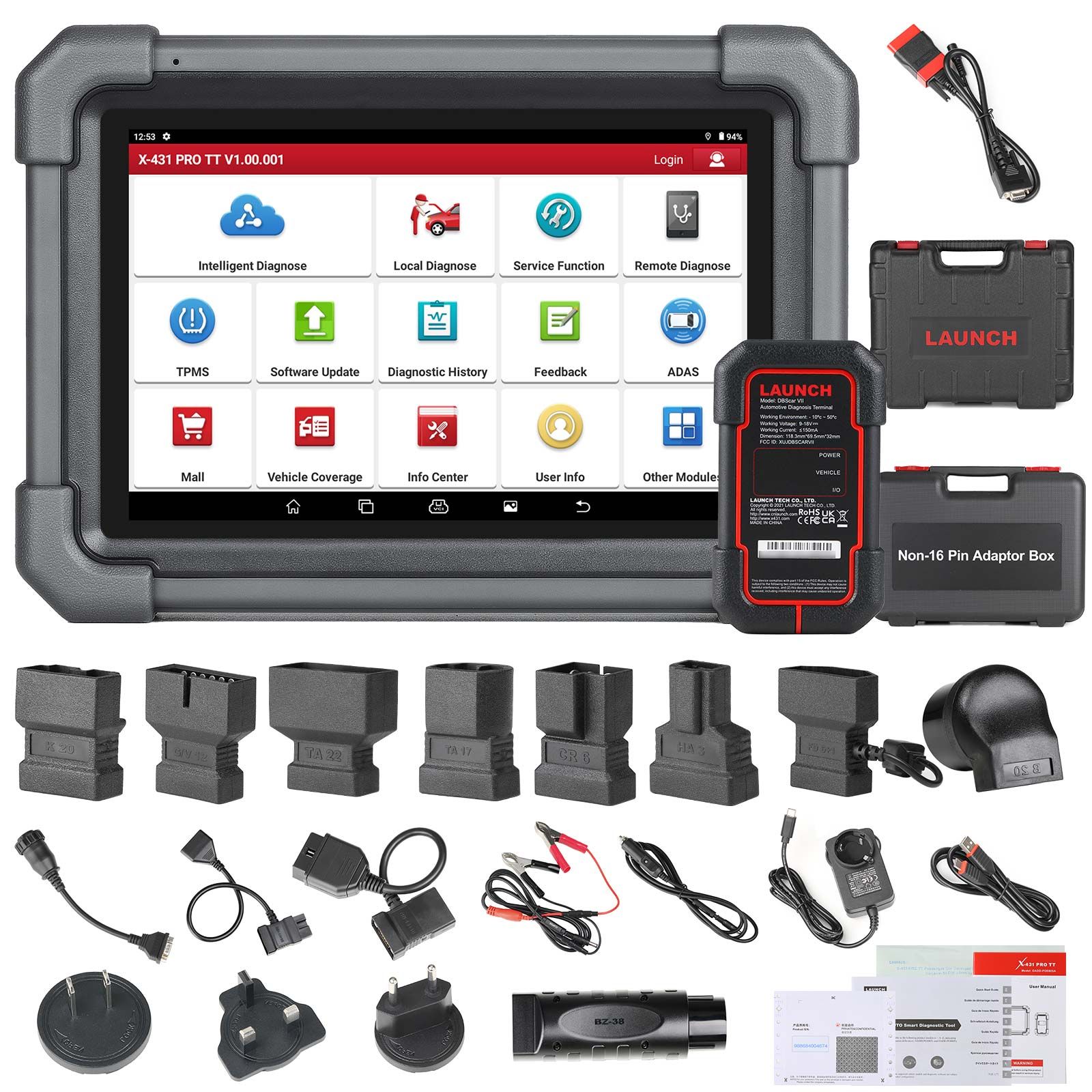  2025 LAUNCH X431 PRO TT Bidirectional Scan Tool with DBSCar VII Connector 37+ Reset ECU Online Coding CANFD Key IMMO