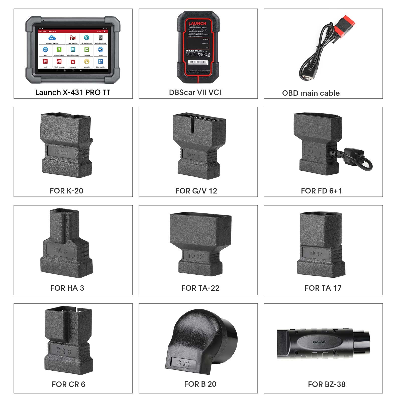  2025 LAUNCH X431 PRO TT Bidirectional Scan Tool with DBSCar VII Connector 37+ Reset ECU Online Coding CANFD Key IMMO