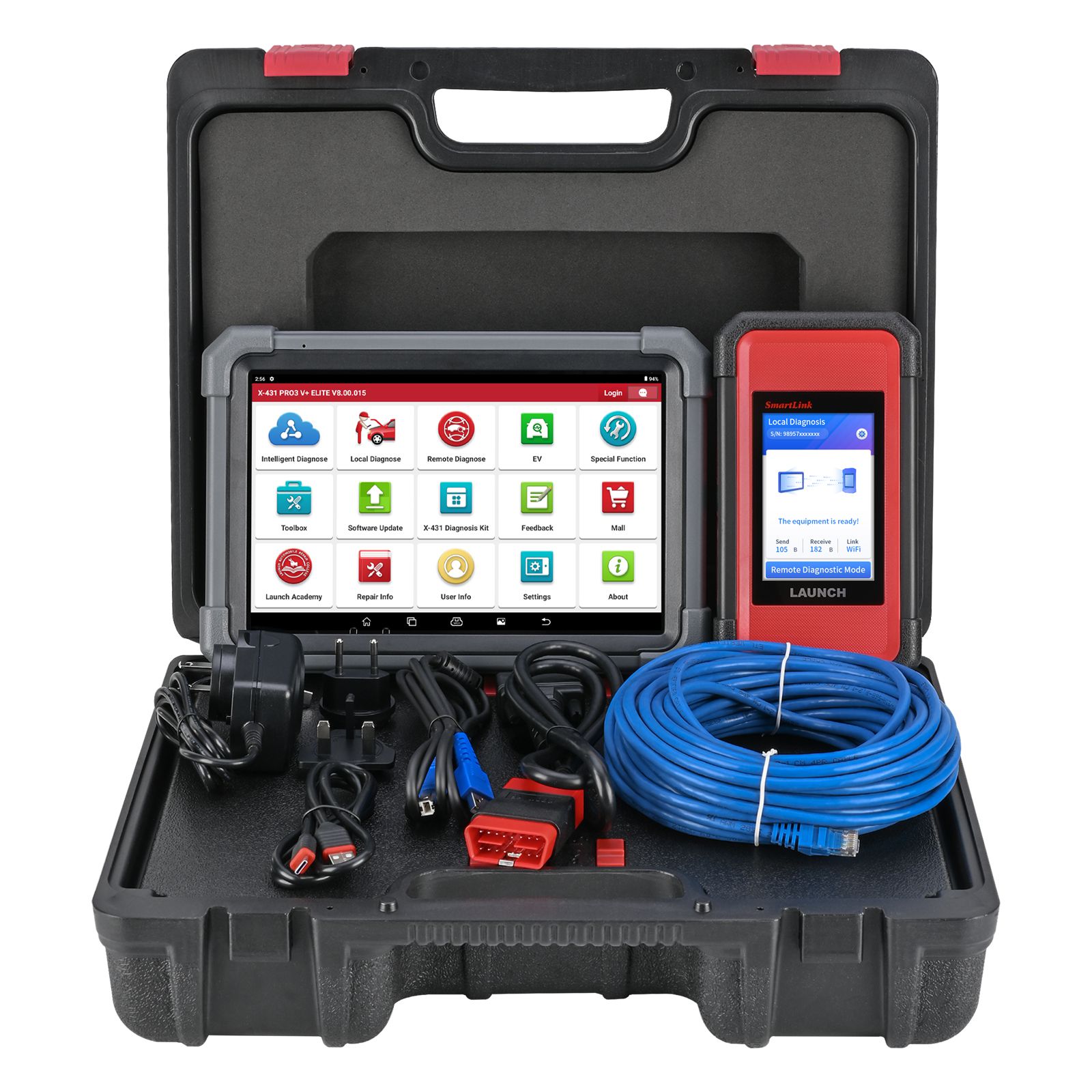 Launch X431 PRO3 V+ Elite Bi-Directional Diagnostic Tool 10.1'' with SmartLink 2.0 Support Topology Mapping, ECU Coding