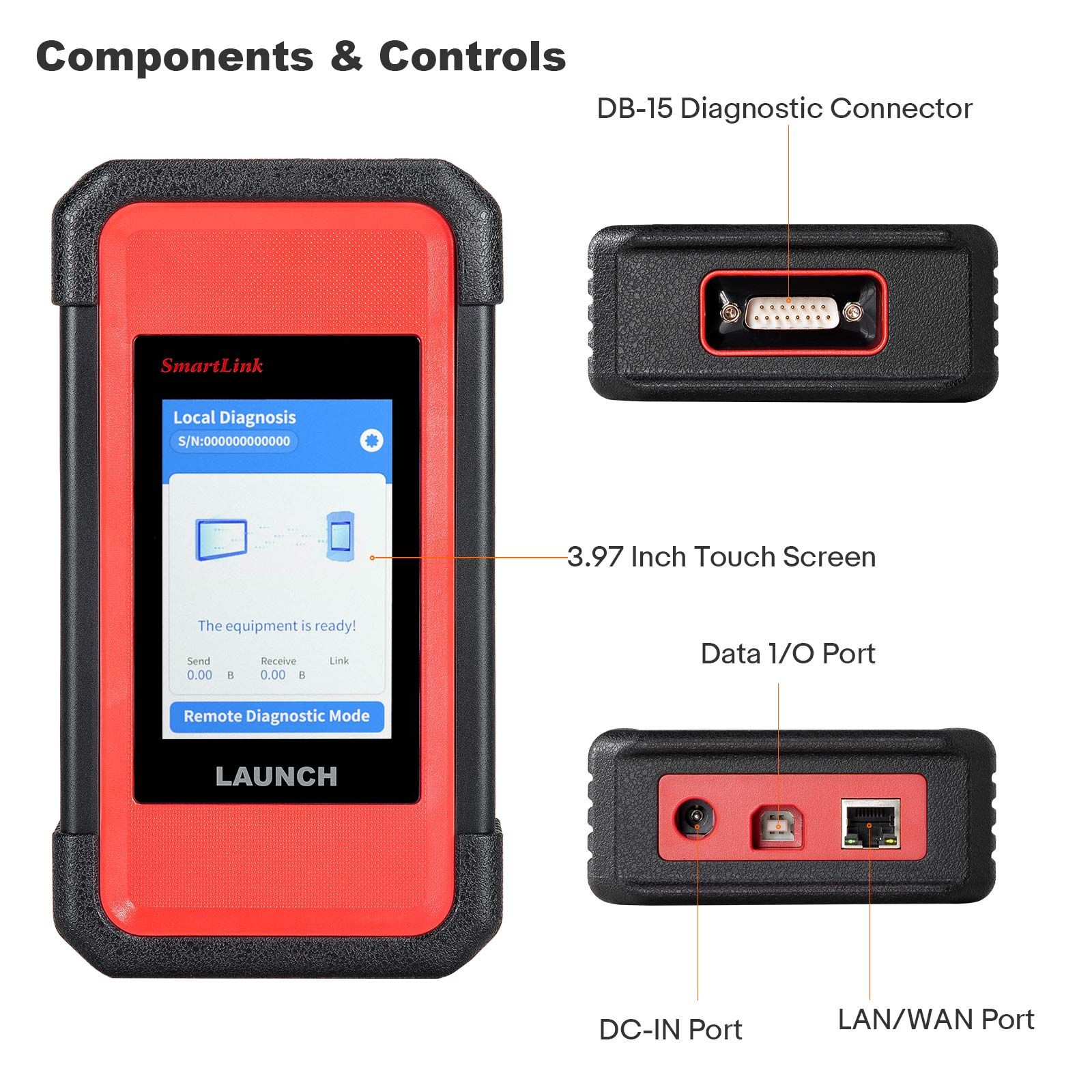2026 LAUNCH X431 PRO3S+ SmartLink HD for 12V&24V Diesel&Gasoline Support Bi-Directional Scan Tool, ECU Coding, Support CANFD &DOIP, J2534 Programming