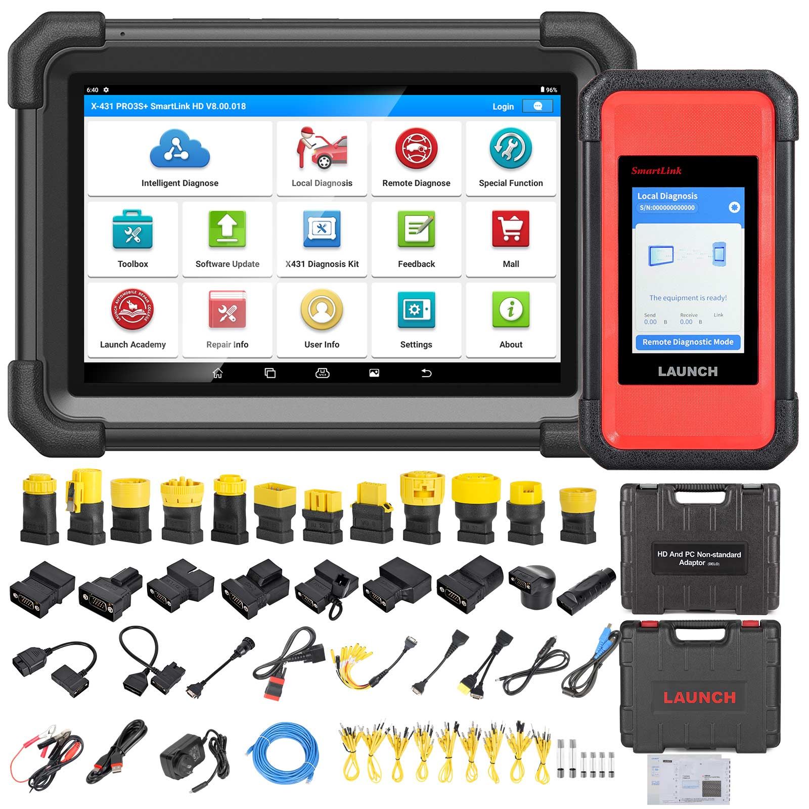 2026 LAUNCH X431 PRO3S+ SmartLink HD for 12V&24V Diesel&Gasoline Support Bi-Directional Scan Tool, ECU Coding, Support CANFD &DOIP, J2534 Programming