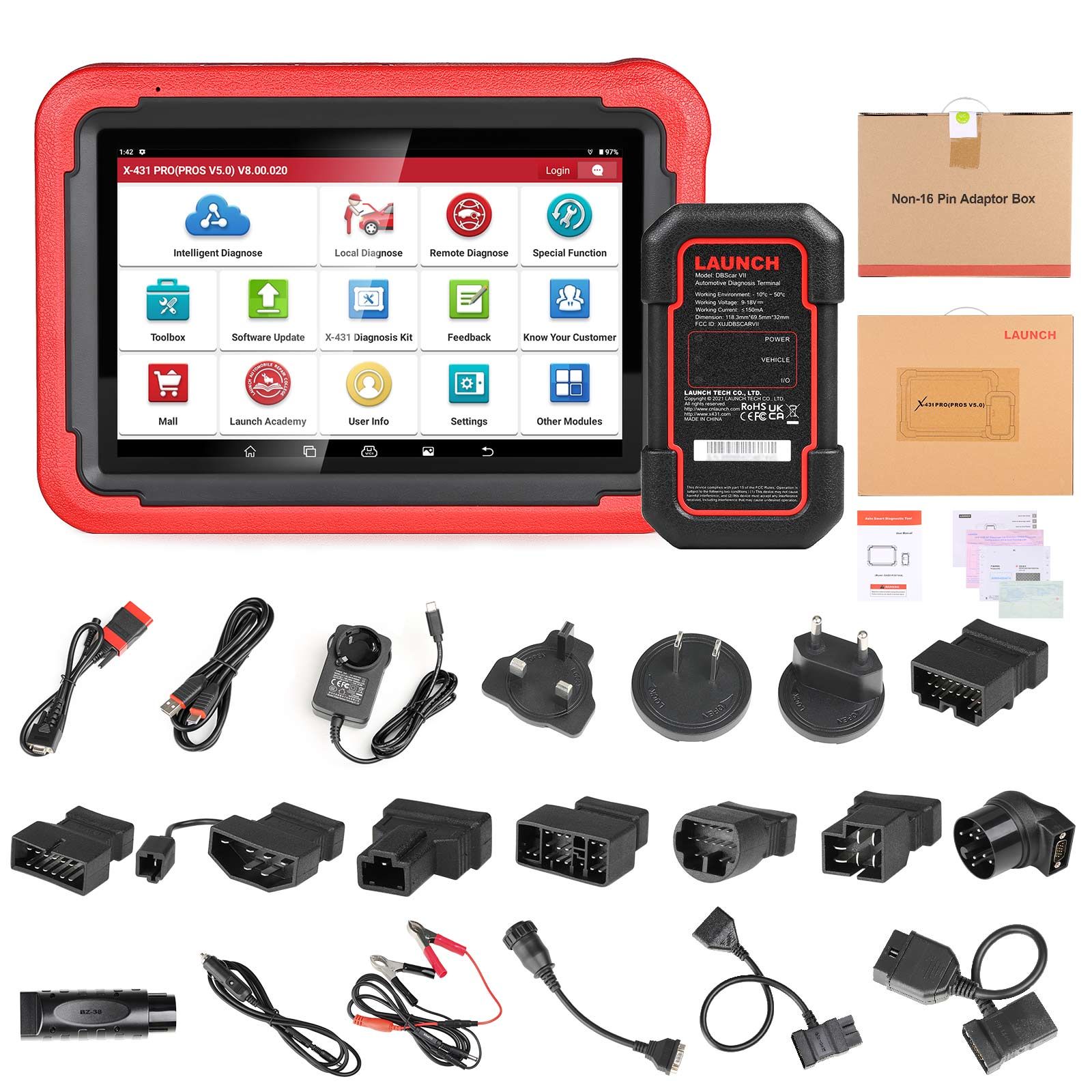  Launch X-431 PRO PROS V5.0 Diagnostic Tool 37 Special Functions Intelligent Diagnose TPMS Supports CANFD and DOIP