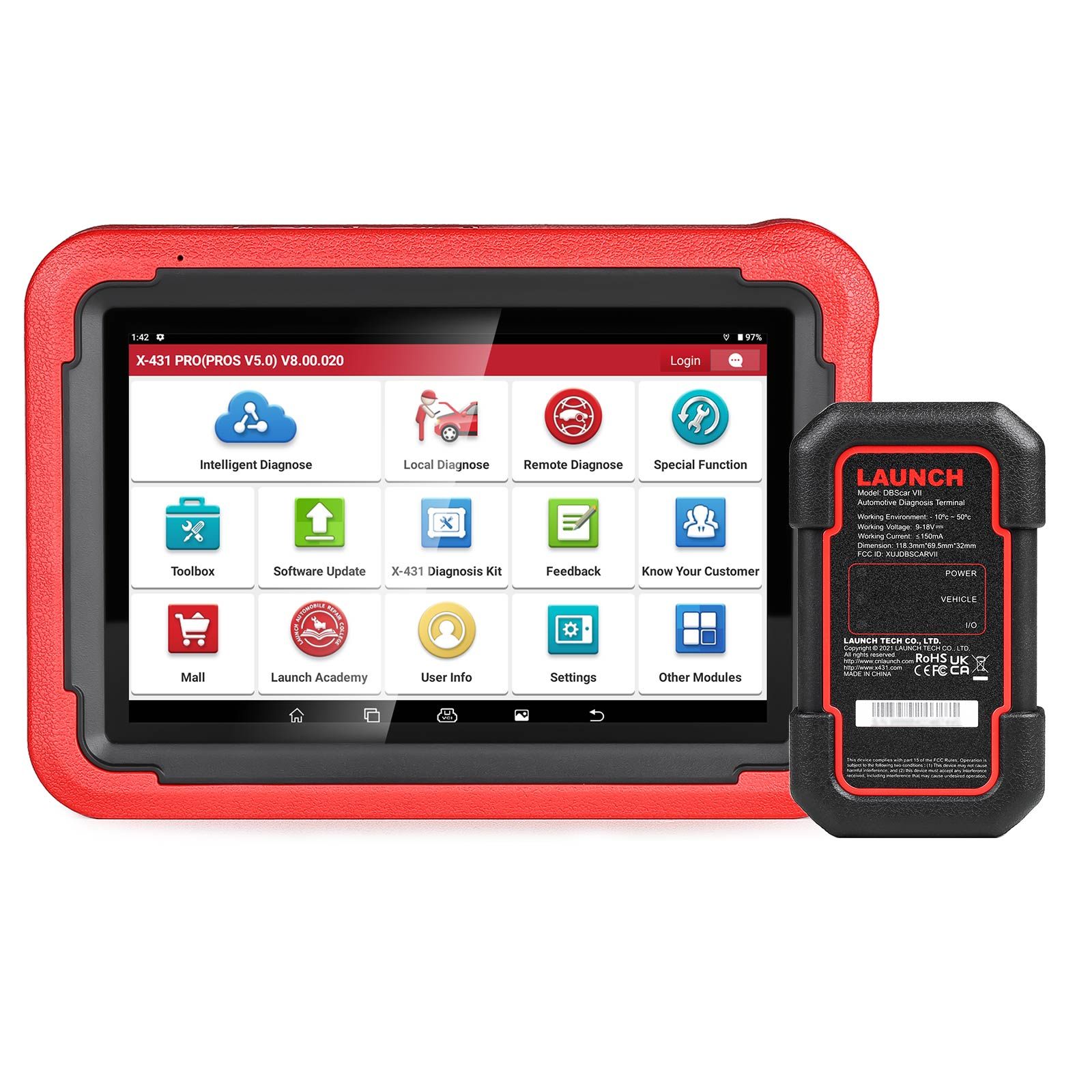 Launch X-431 PRO PROS V5.0 Diagnostic Tool 37 Special Functions Intelligent Diagnose TPMS Supports CANFD and DOIP