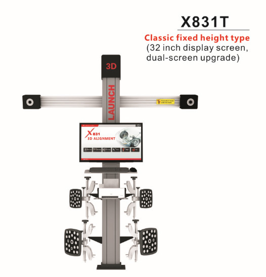 Actualización de doble pantalla de pantalla de 32 pulgadas de altura fija clásica de la plataforma original Launch x831t 3D de 4 columnas de posicionamiento de automóviles