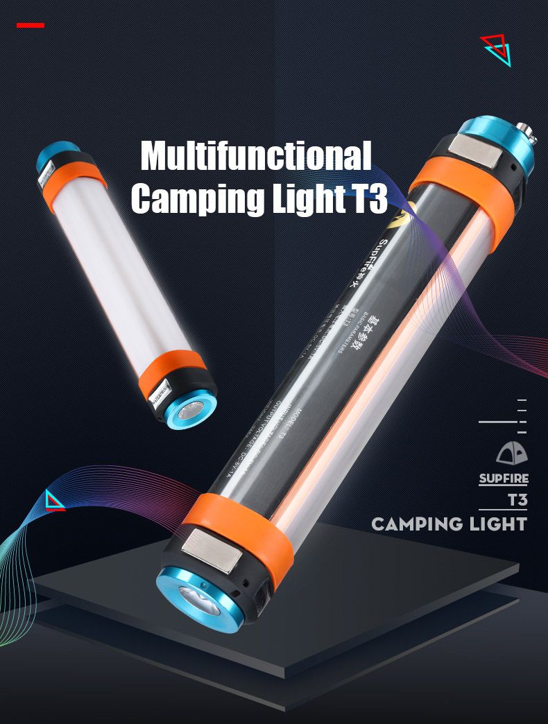 Luz de campamento LED T3 linterna de campamento luz de tienda de campaña