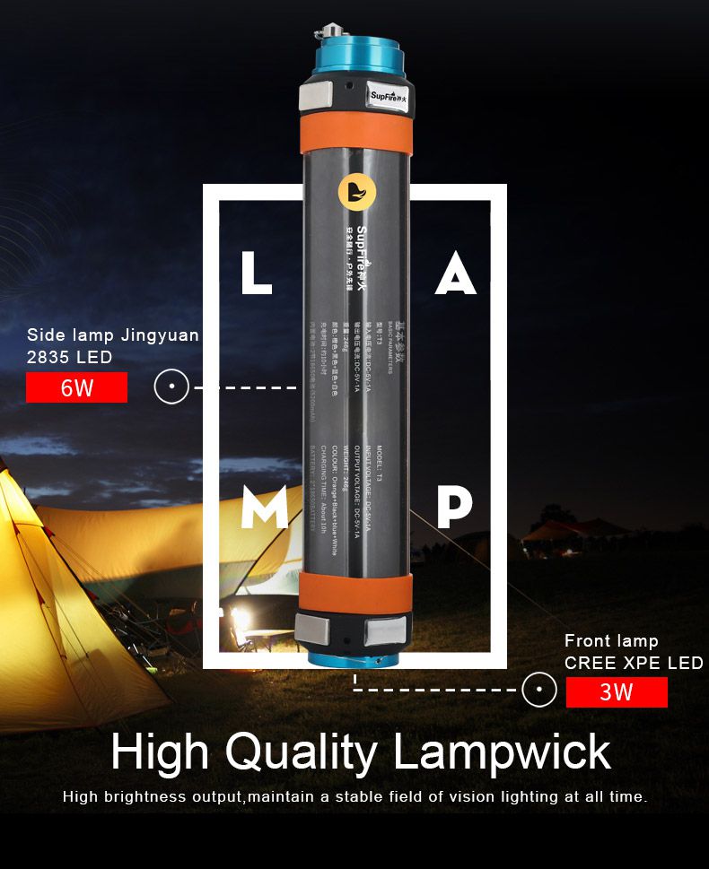 LED Camping Light T3 Flashlight Camp Lamp Tent Light
