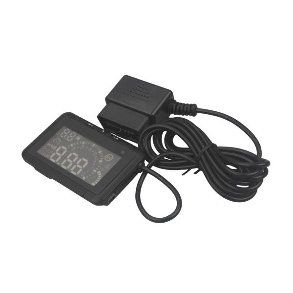 OBD2 커넥터 플러그 앤 플레이 속도 경고 시스템 W01이 탑재된 LED 자동차 헤드업 디스플레이