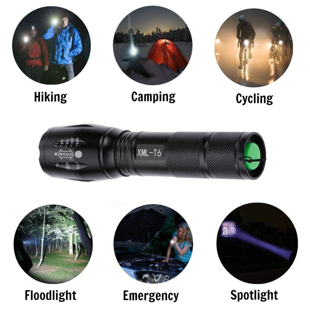 Linterna LED xt6 linterna Torch 1000 liuming campamento al aire libre potente linterna LED impermeable