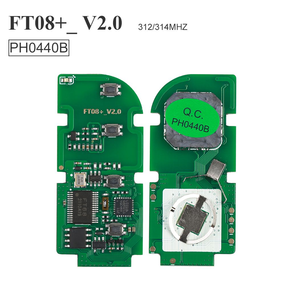 Lonsdor FT08 PH0440B FT08-H0440C 312/314Mhz 도요타 렉서스 스마트키 PCB 업데이트, 케이스 포함