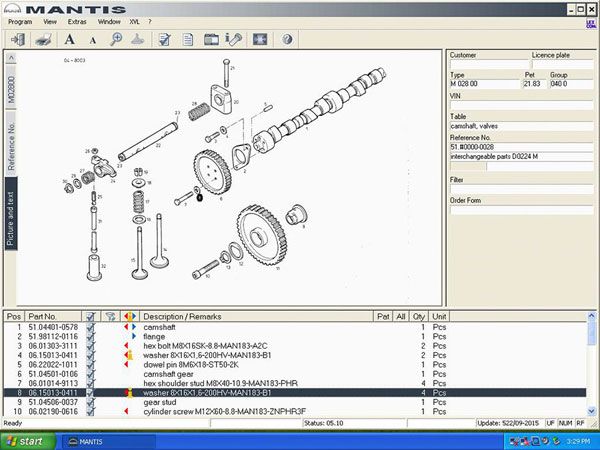 Man Heavy Duty (Mantis) 2015 작업장 정보 시스템 EPC 전자 부품 카탈로그 V5.9.1.85 무료 배송