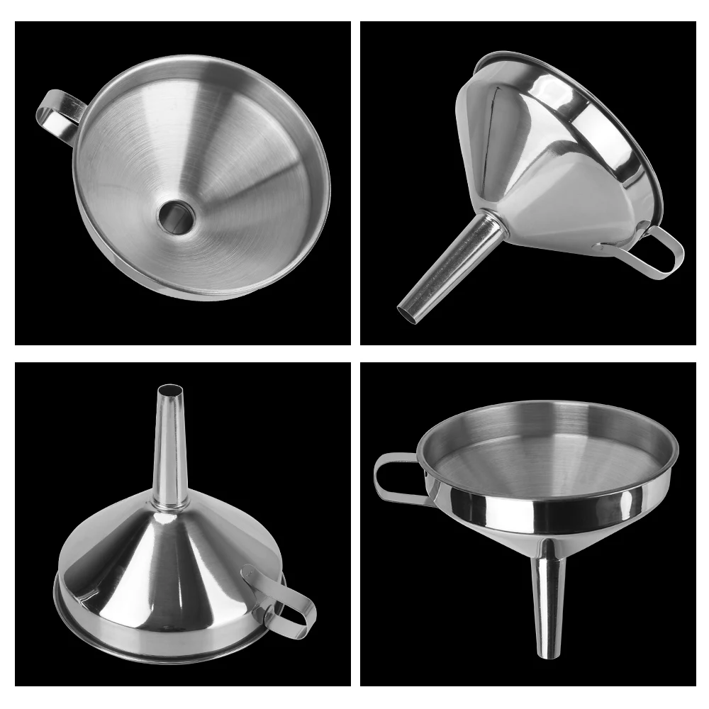 Metal Funnel For Canning Kitchen Tools Stainless Steel With Detachable Filter Wide Mouth Funnels Bar Wine Beer Oil Flask Funnel