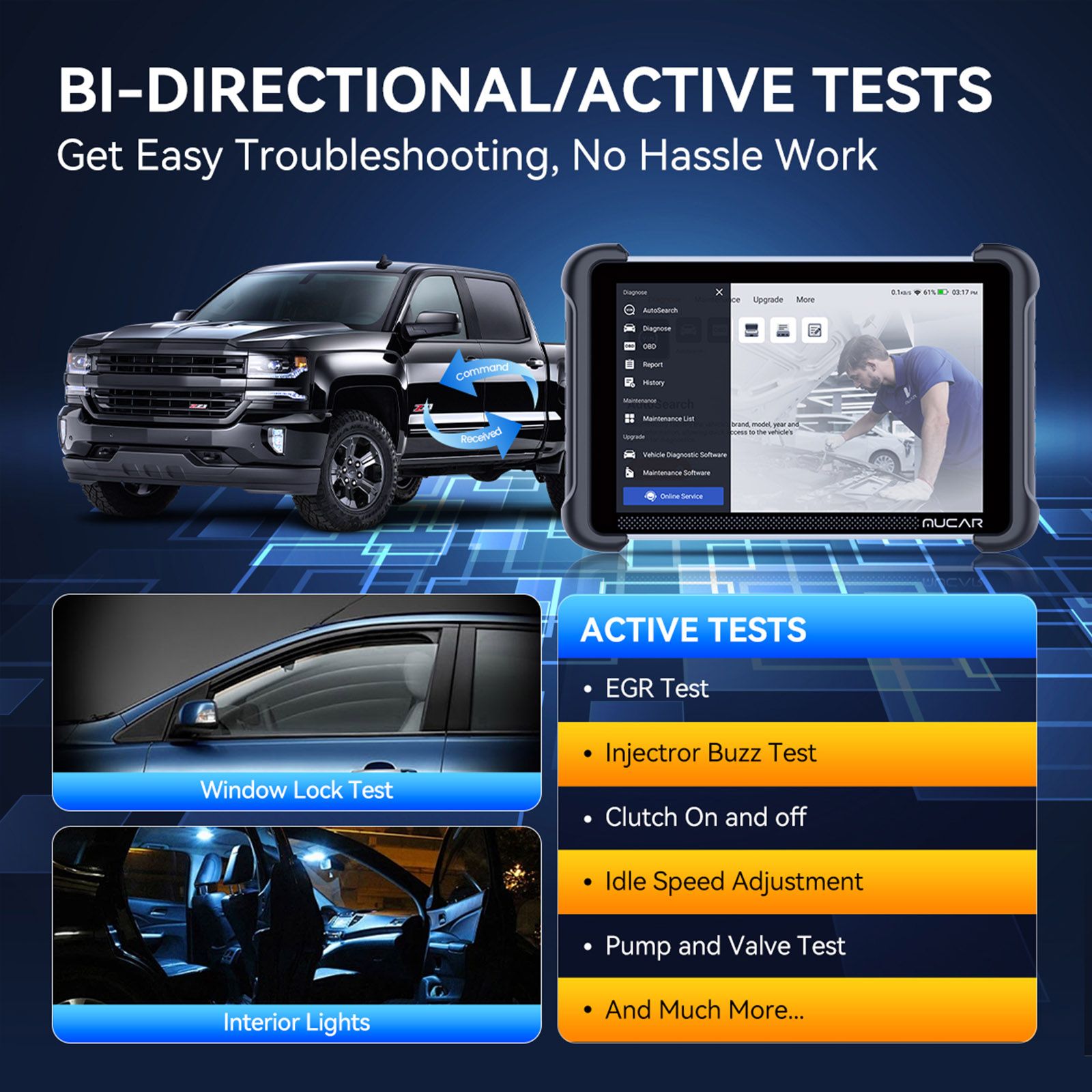 2026 MUCAR 892BT AI-Assisted Full System Diagnostics Bi-Directional Scan Tool Support ECU Coding, 35+ Services, FCA Autoauth, CANFD and DOIP