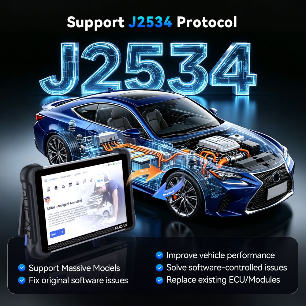 MUCAR 892BT PRO AI-Assisted Bluetooth Diagnostic Scanner Supports Topology Mapping, CANFD & DOIP & J2534, 35 Resets, ECU Coding, Upgrade of 892BT