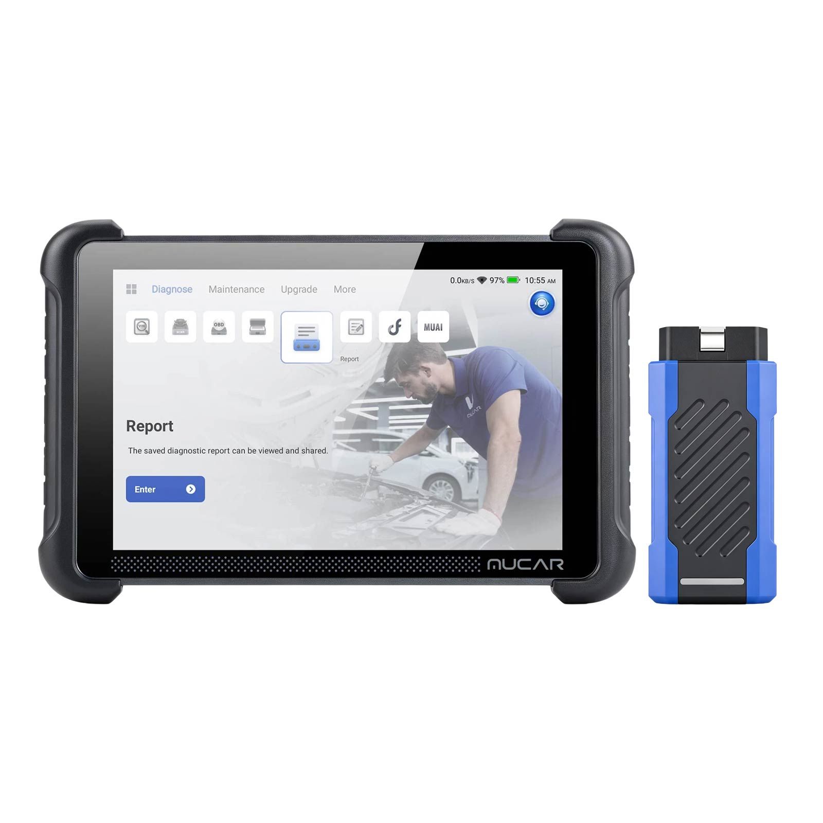 MUCAR 892BT PRO AI-Assisted Bluetooth Diagnostic Scanner Supports Topology Mapping, CANFD & DOIP & J2534, 35 Resets, ECU Coding, Upgrade of 892BT