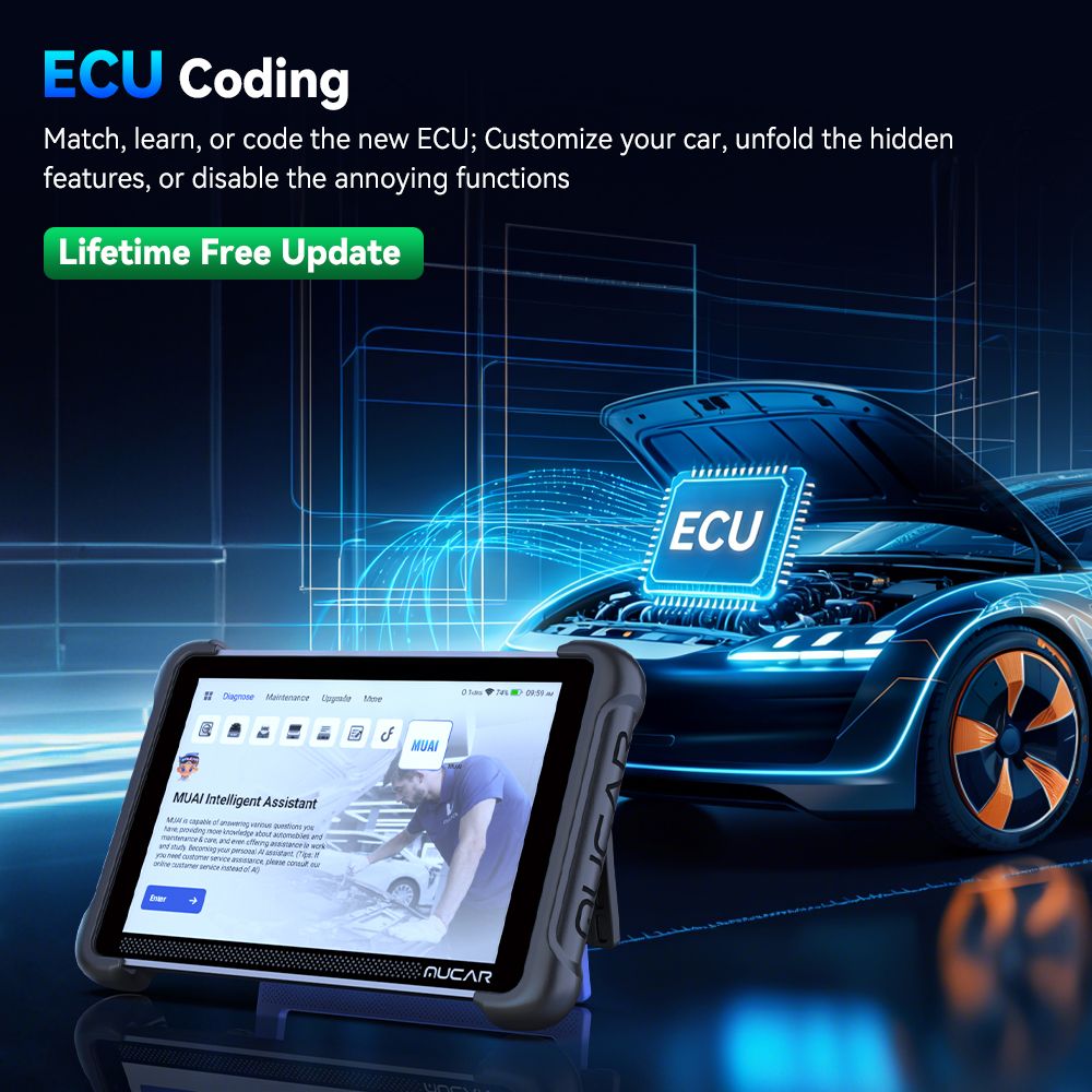 MUCAR 892BT PRO AI-Assisted Bluetooth Diagnostic Scanner Supports Topology Mapping, CANFD & DOIP & J2534, 35 Resets, ECU Coding, Upgrade of 892BT