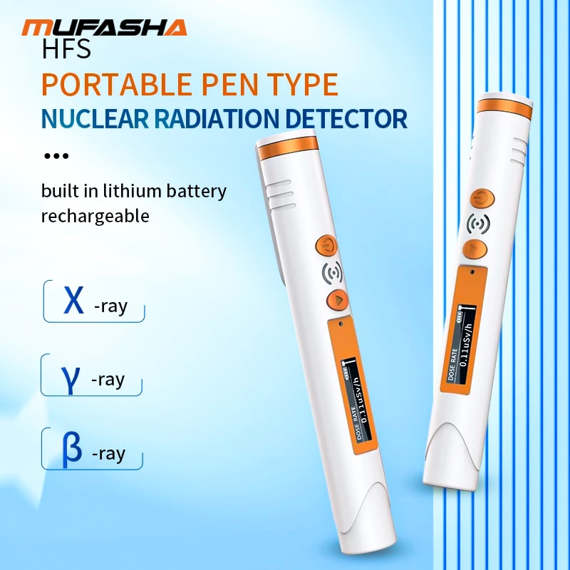 Detector de radiación nuclear de pluma mufasha rayos X y rayos B con batería de litio en miniatura incorporada