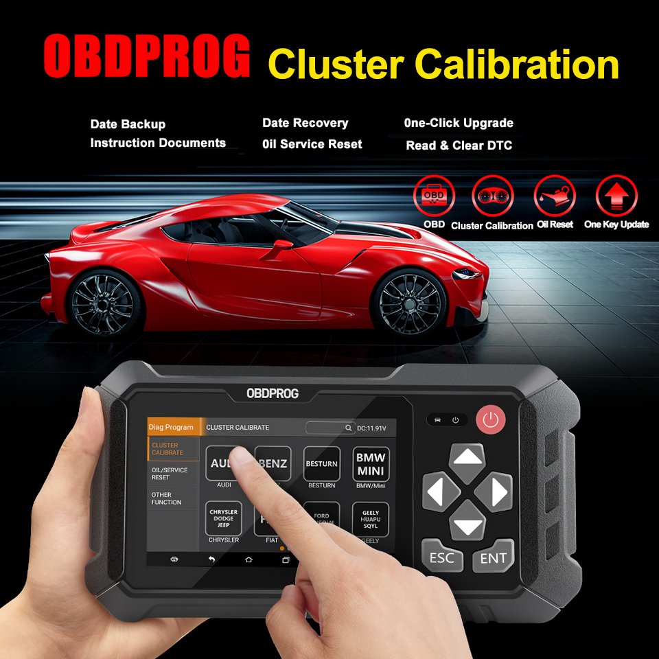 OBDPROG M500 Basic Professional 이정표 보정 도구 구성 요소 보정 OBD2 자동차 진단 도구 구성 요소 오일 재설정 조정