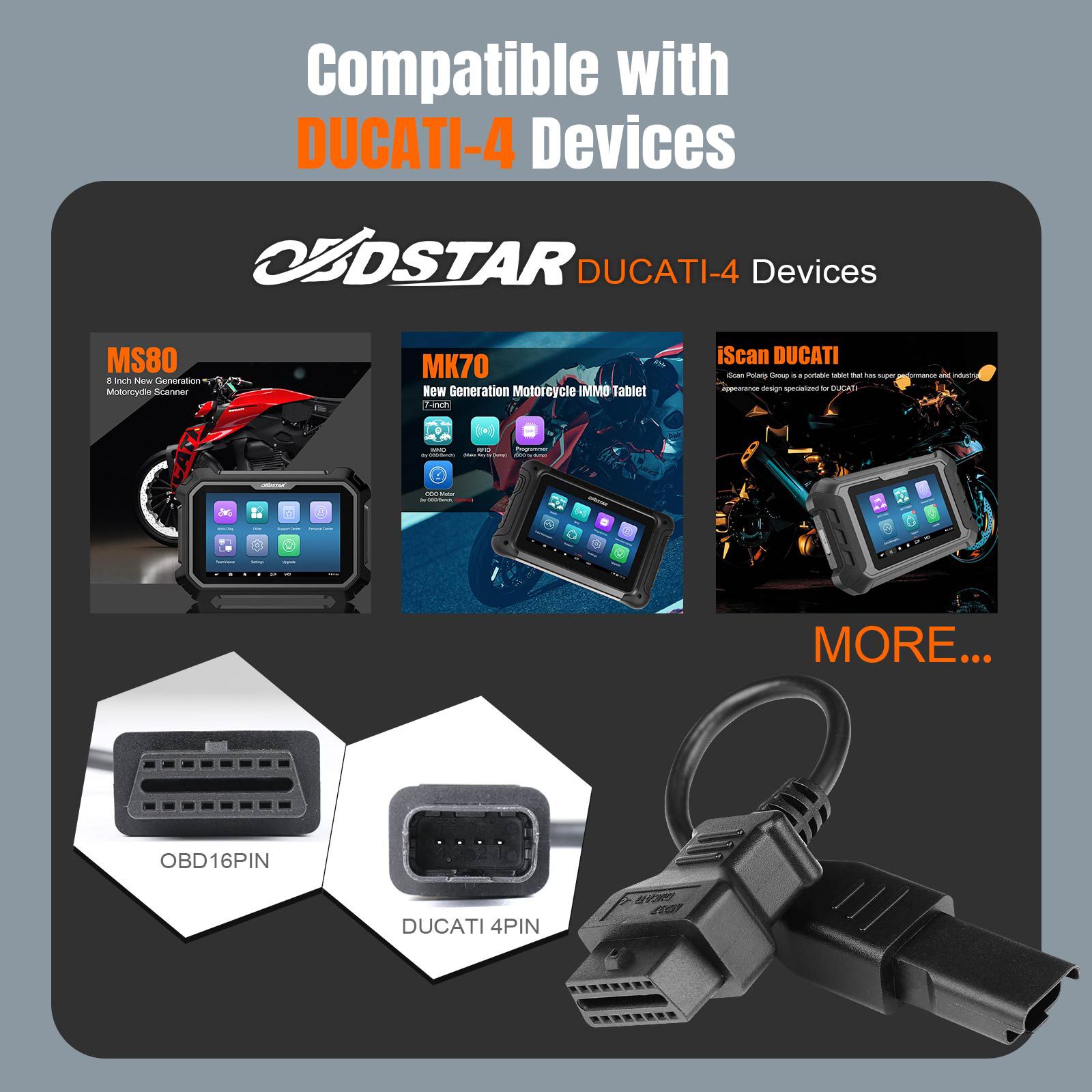 OBDSTAR MK70 ODO Meter Optional Package Software Authorization and M037 Adapter For BRP DUCATI