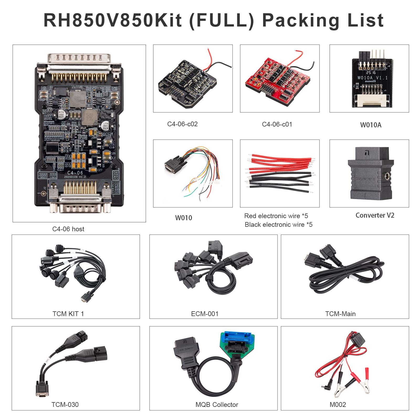 MQB를 위한 MQB 수집기 ECM001 TCM030을 가진 OBDSTAR RH850/V850 접합기 가득 차있는 장비 모든 열쇠 손실, 에어백 재설정, IMMO 데이터/핑코드 읽기, 대시보드, BCM, ELV