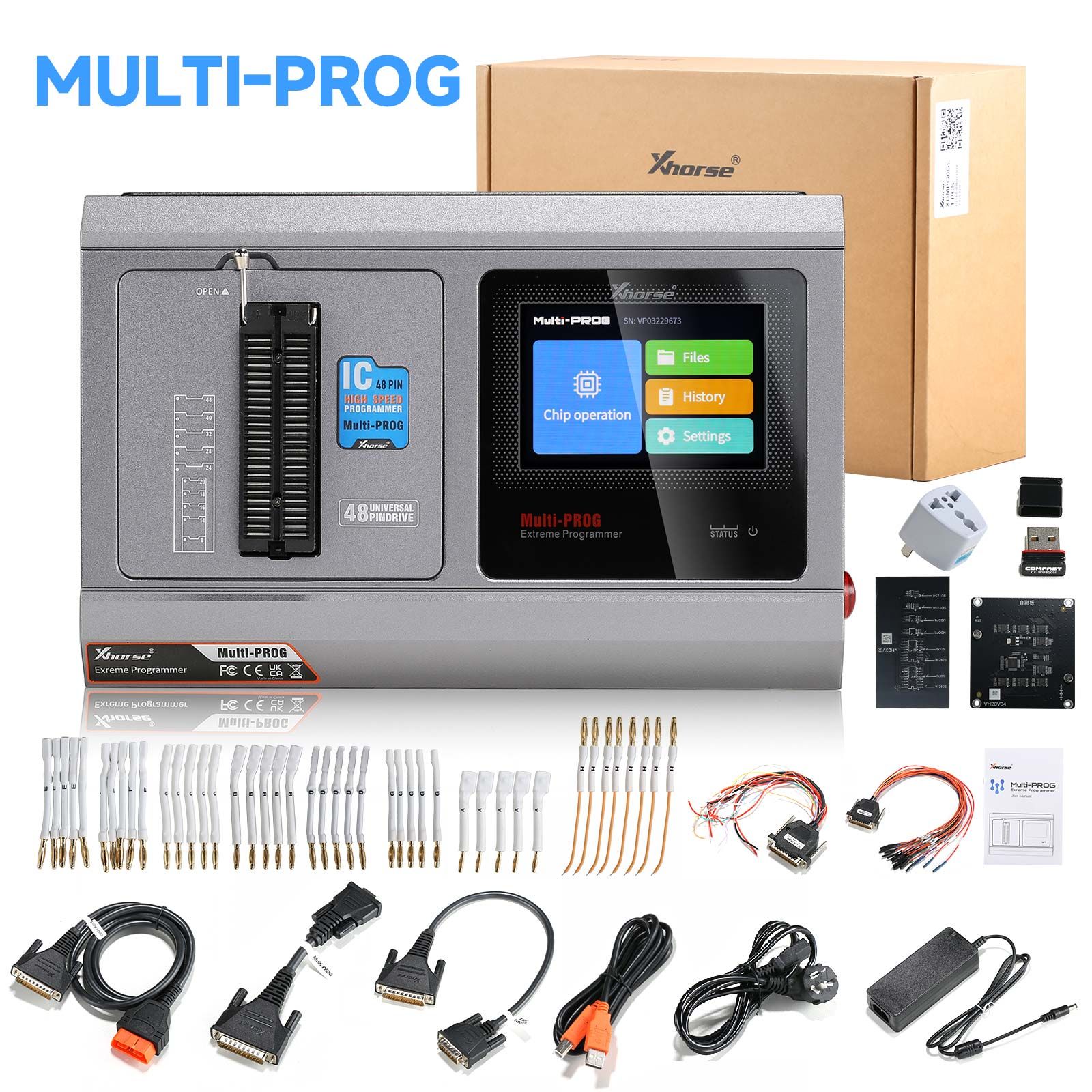 Original Xhorse VVDI2 Full Kit with 13 Authorizations Plus Xhorse Multi Prog Multi-Prog Pro-level ECU TCU Programmer with Free MQB48