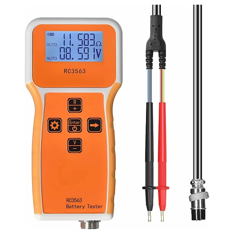 ポータブル バッテリー内部抵抗テスター 1μΩ～200Ω ±100VDC 精度0.5% 1kHz AC ケルビン 4線式クリップ リチウム/鉛蓄電池/NiMH対応