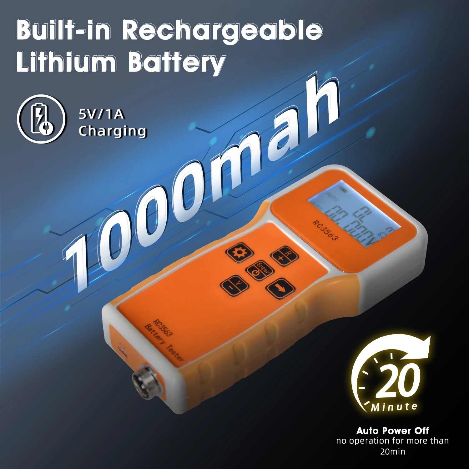 ポータブル バッテリー内部抵抗テスター 1μΩ～200Ω ±100VDC 精度0.5% 1kHz AC ケルビン 4線式クリップ リチウム/鉛蓄電池/NiMH対応