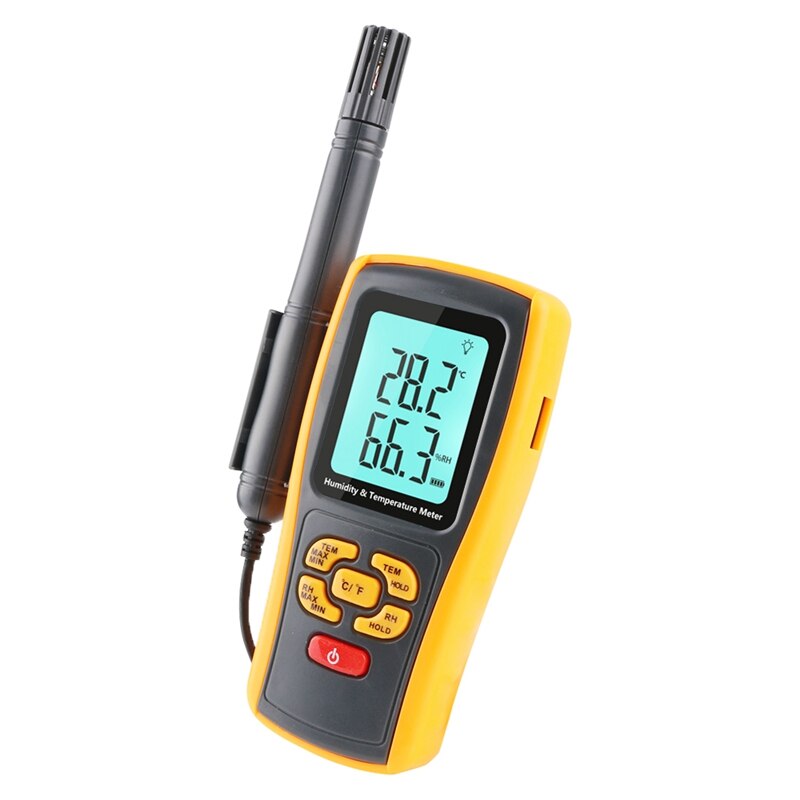 Portable Industrial Digital Thermometer Hygrometer K-type Thermocouple Lab Air Temperature Humidity Meter C/F USB Data Logger