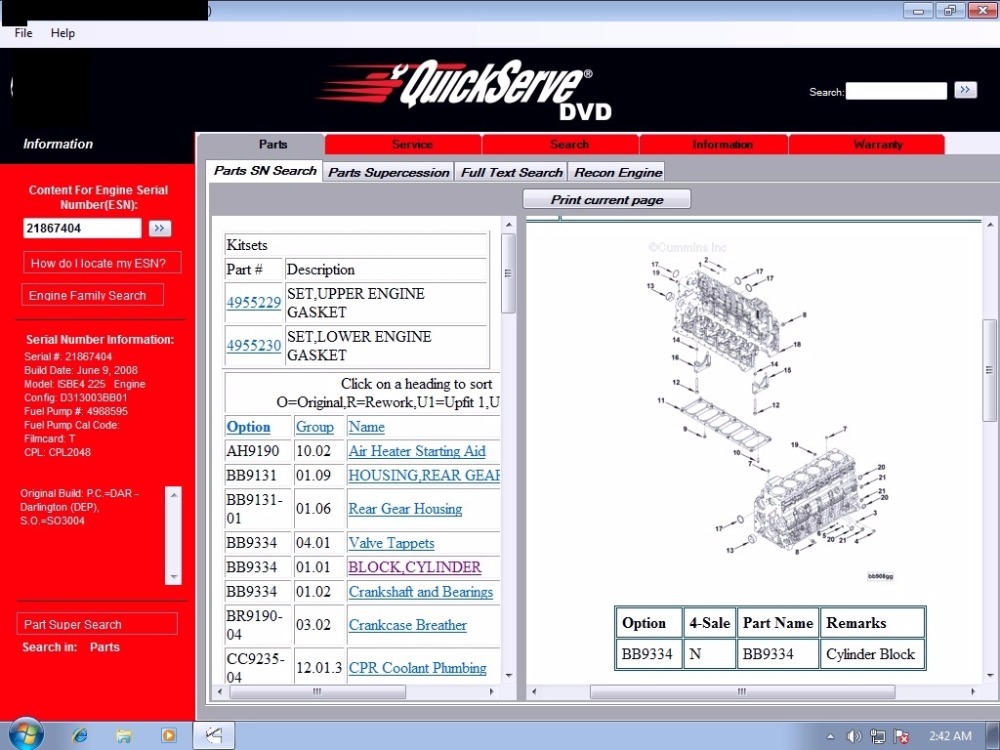 CUMMINGS quickserve para todas las series de motores y generación de energía