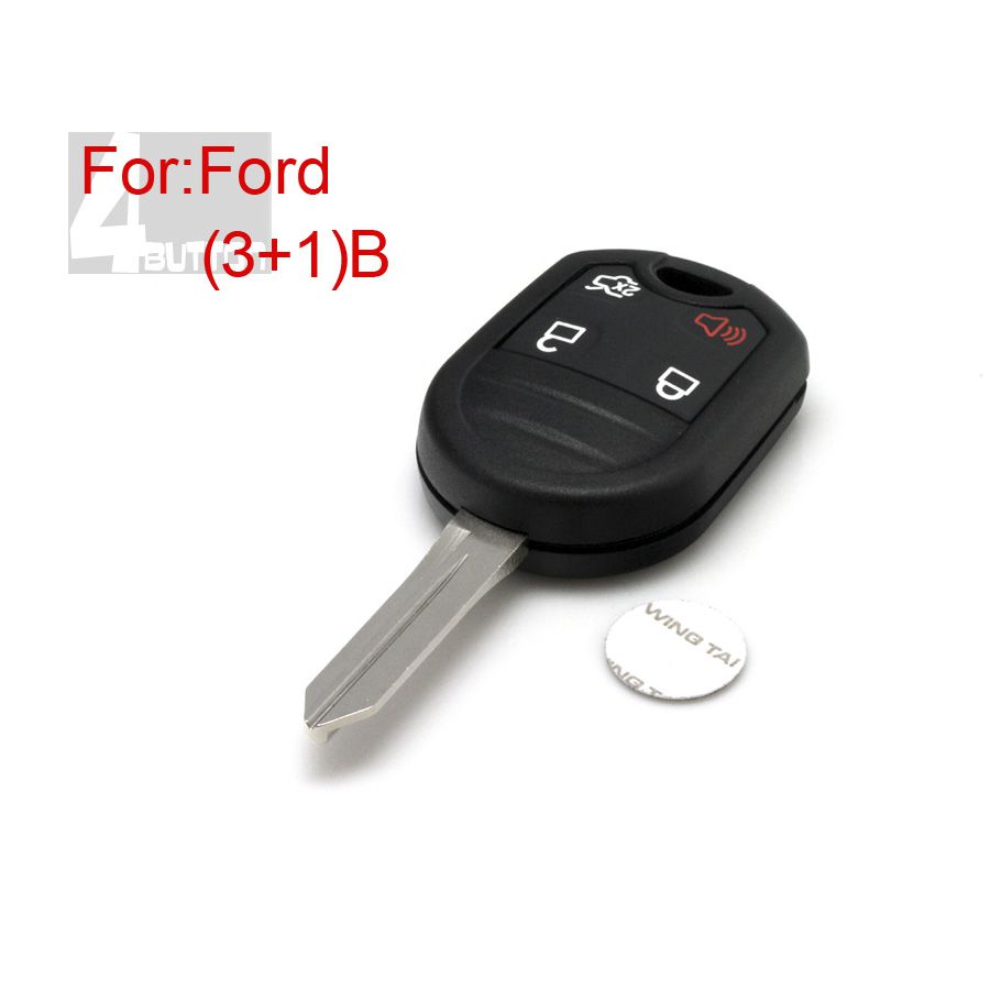 Ford 10 piezas / lote de carcasa de llave de control remoto 3 + 1 botón