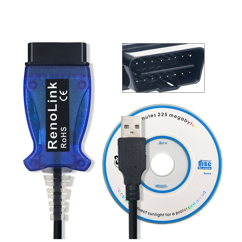 Renolink OBD2 Renault ECU Programmer support Renault Key Programming Airbag reset