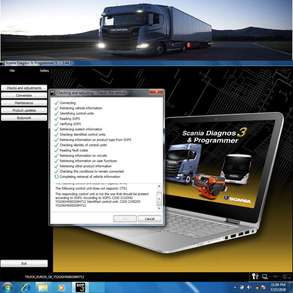 Scania SDP3 설치 서비스 2.54.2 Scania 진단 및 프로그래밍 3 암호화된 개가 없는 VCI 3 VCI3 설치 서비스