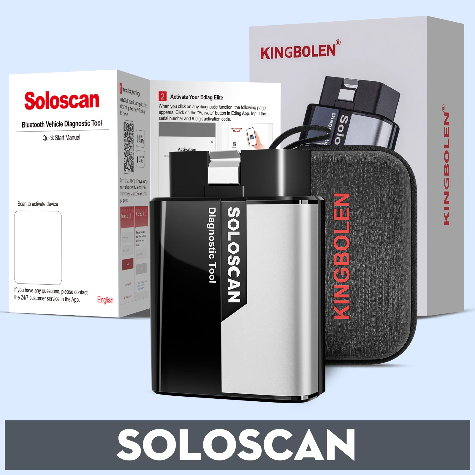 SOLOSCAN Full System Auto Diagnostic Tool Bidirectionnal ECU Coding All Service OBD2 Scanner Lifetime Free Update