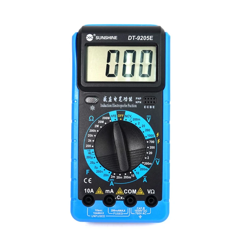 2025 SUNSHINE DT-9205E Professional Digital Multimeter Kit - AC/DC Voltage, Current, Resistance, Capacitance Tester for Automotive & Electronics Repair