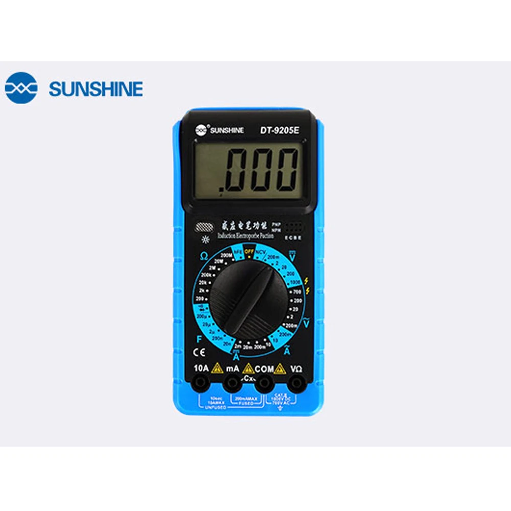 2025 SUNSHINE DT-9205E Professional Digital Multimeter Kit - AC/DC Voltage, Current, Resistance, Capacitance Tester for Automotive & Electronics Repair