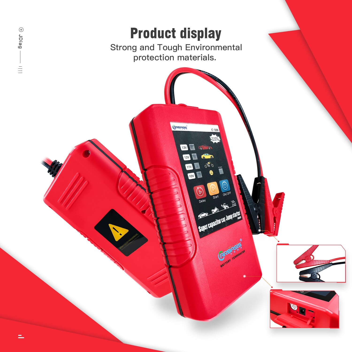 12V SUPER CAPACITOR JUMP STARTER Car Accessories Power Bank Automobile Starting Power Supply without LCD Display