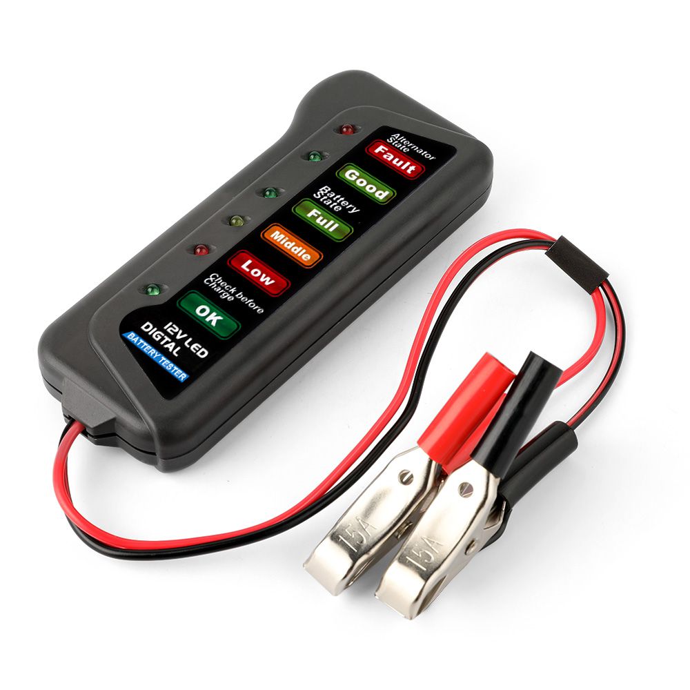 12V Digital Battery Alternator Tester LED Display Volt Check For Car IP 