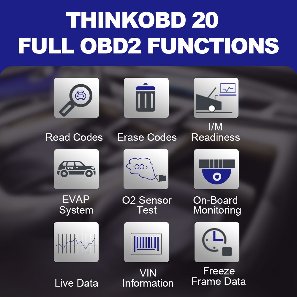 Thinkcar thinkobd 20 herramienta profesional de diagnóstico automático de automóviles obd2 escáner OBD 2 lector automático de código para comprobar el indicador del motor