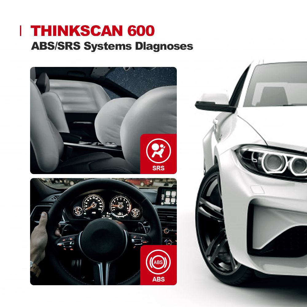 Thinkcar thinkscan 600 ABS / SRS diagnóstico automático de todo el sistema escáner obd2 ts600 aceite / tpms / EPB restablece el Lector de código obd2 PK cr619 al619