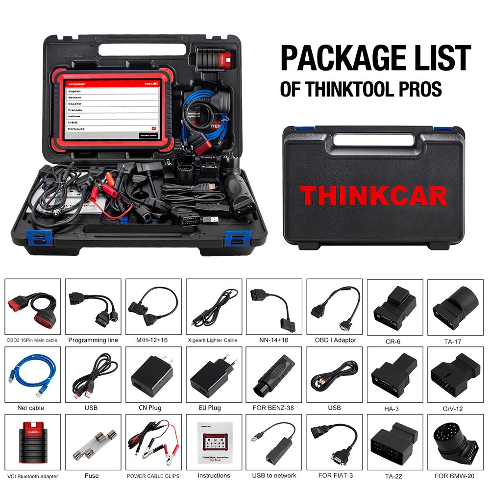 Thinkcar Thinktool Pros 자동 진단 도구 10형 전체 시스템 ADAS OBD2 스캔 28 재설정 기능 pk x431 V+