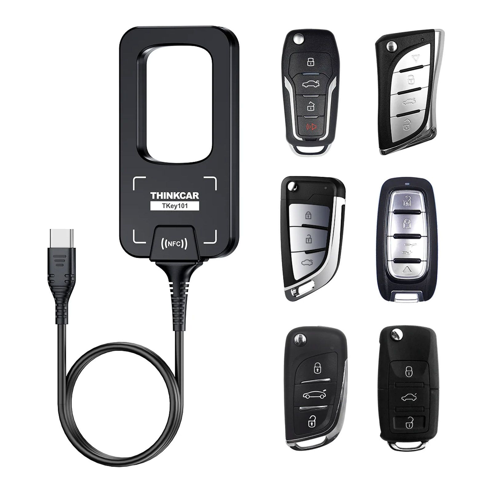 2026 THINKCAR TKEY101 Universal Key Programmer with 6 Remote Keys Work with THINKSCAN 689BT / 689 / MUCAR 892BT / VO8