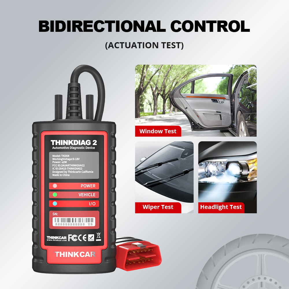 THINKCAR Thinkdiag 2 Thinkdiag2 Support CAN FD Protocols OBD2 Scanner Fit For GM Car Brands Free Full Softwares 16 Reset Functions ECU Code