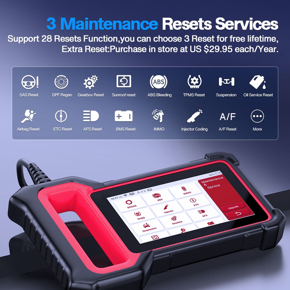 Automotive ECU Programming OBD Full Systems SRS Oil TPMS Reset IMMO Scanner Tool 