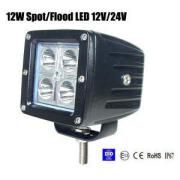 12W Spot/Flood LED Work Light OffRoad Jeep Boat Truck IP67 12V 24V