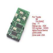Toyota Smart Card Board 5 Buttons 314.3 MHZ Number 271451-0780-USA