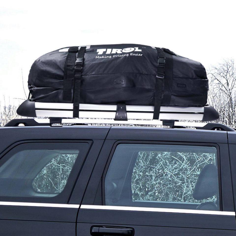 Tirol t24528a maletero de techo impermeable bolsa de viaje de equipaje (15 pies cúbicos) para vehículos con vigas longitudinales de techo
